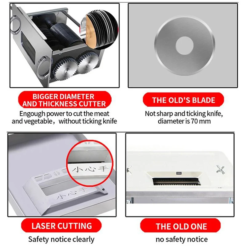 Electric Commercial Meat Slicer Automatic Meat Vegetable Cutter Grinder Stainless Steel Household Small Slicing Machine view 6