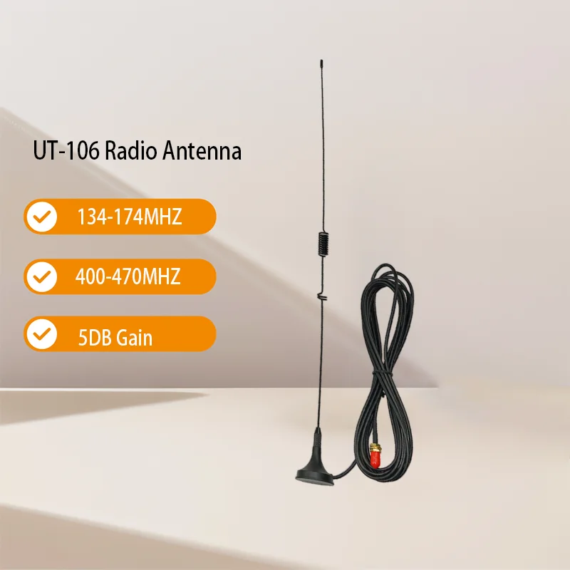 NAGOYA UT-106UV Samochodowa antena radiowa Baofeng UV5R UV Dwuzakresowa antena VHF UHF z podstawą magnetyczną