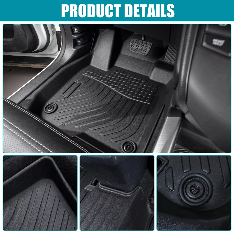 4PCS All Weather Floor Mats Liners For Chevrolet Suburban GMC Yukon XL 2015~2020 TPE Car Trunk Mat 3D Floor Mats Liner Set PHEV & HEV