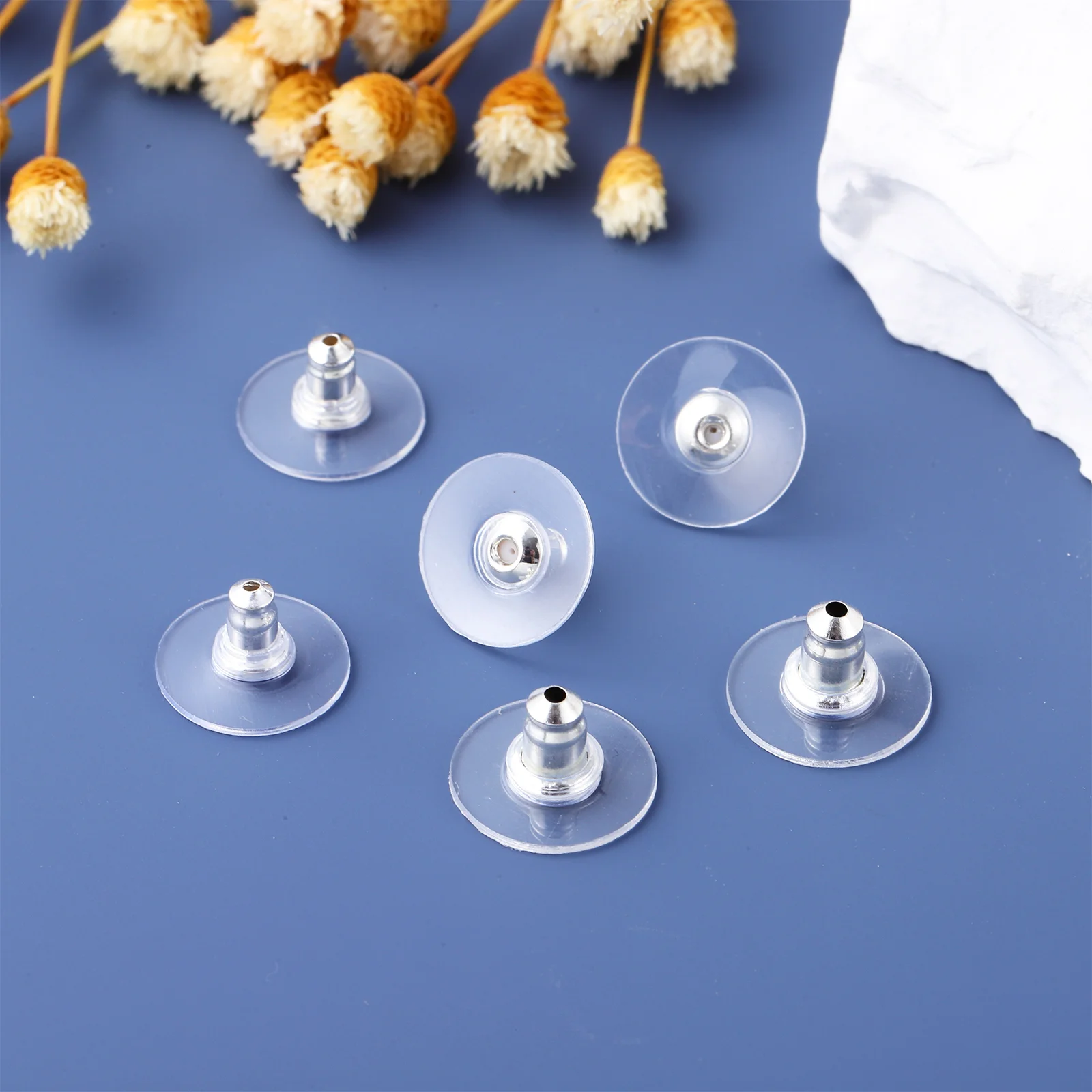 6 Pcs Replacements Earring Backs Transparent Silicone Locking For Studs Backing