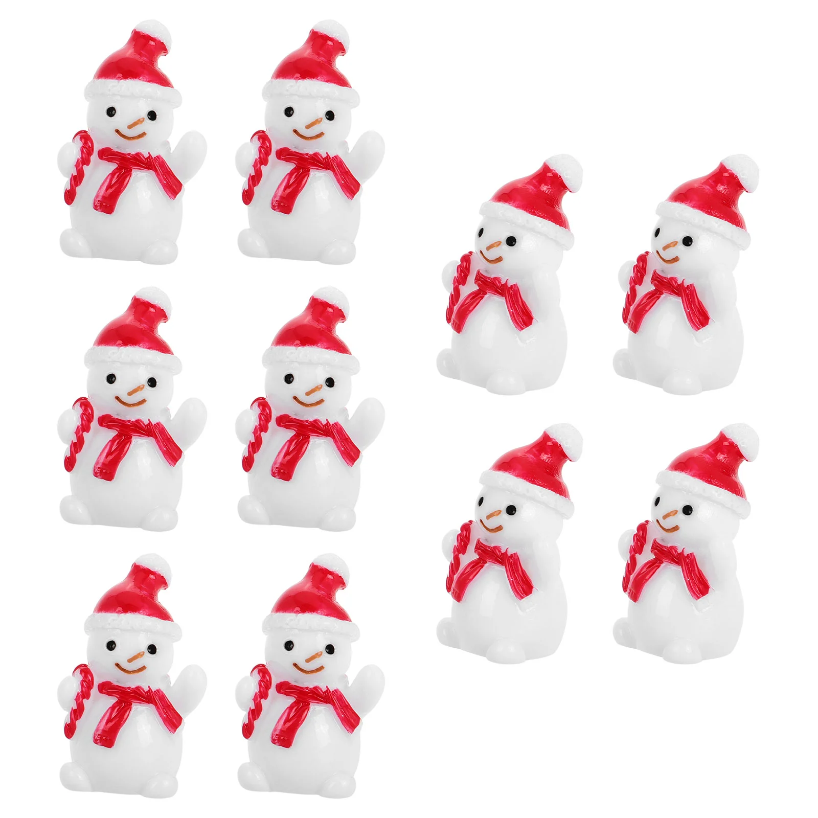 

10 Pcs Mini Snowman Xmas Craft Christmas Miniature Ornament Halloween Decorations Outdoor DIY Adornment Micro Landscape