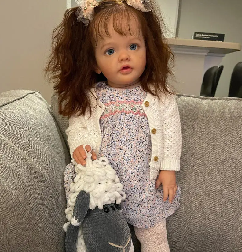 NPK 28Inch Huge Size Already Pained Unfinished 3D Draw SKin Bald Head DIY Doll Parts Reborn Betty Lifelike Baby Doll Kit