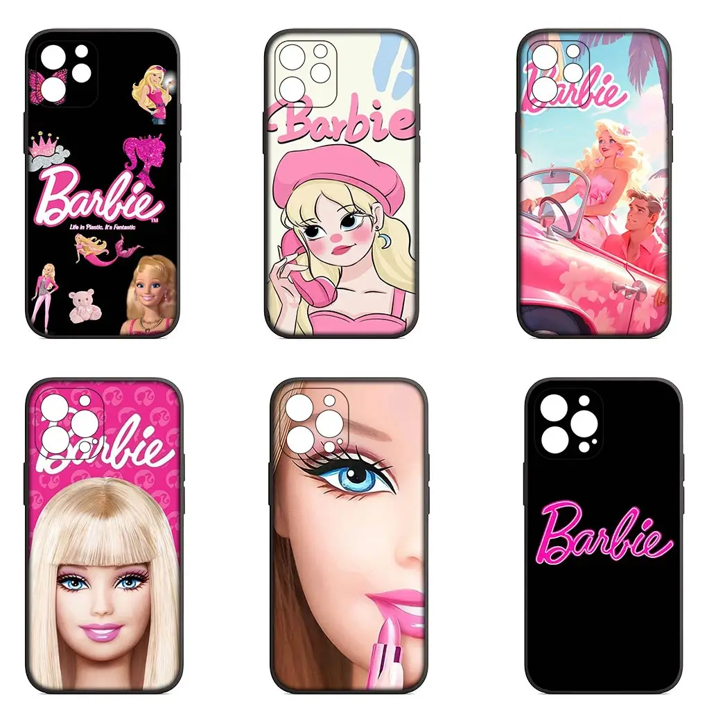 Princess Pink Barbies Cover Phone Case for Apple iPhone 15 14 Plus 13 12 Mini Pro Max + 13Pro 14+ 15+ Flexible Coque