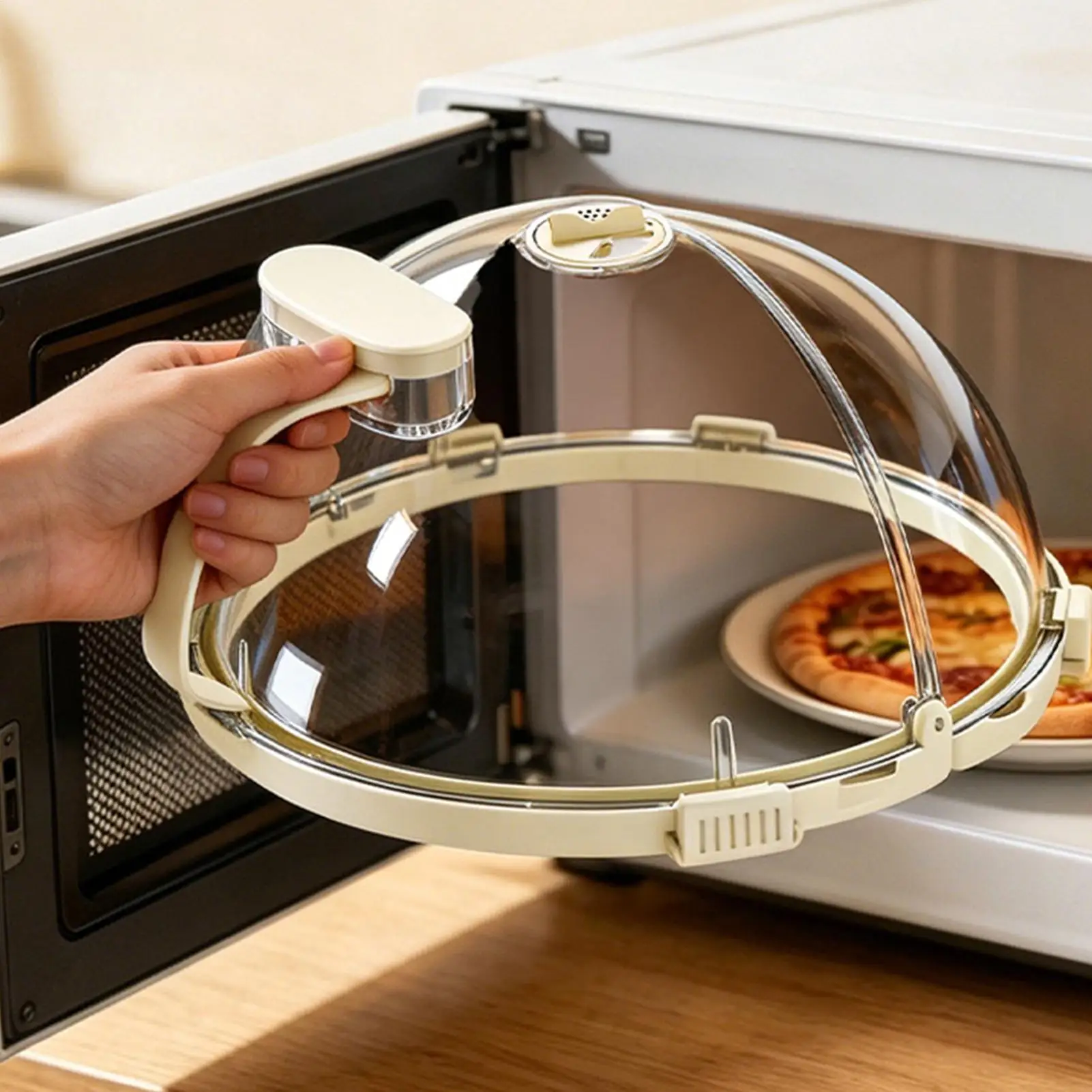 Microwave Cover for Food Clear Heat Resistant Anti-Splash Guard Microwave Oven Splatter Cover for Vapor Splash Oil Dust