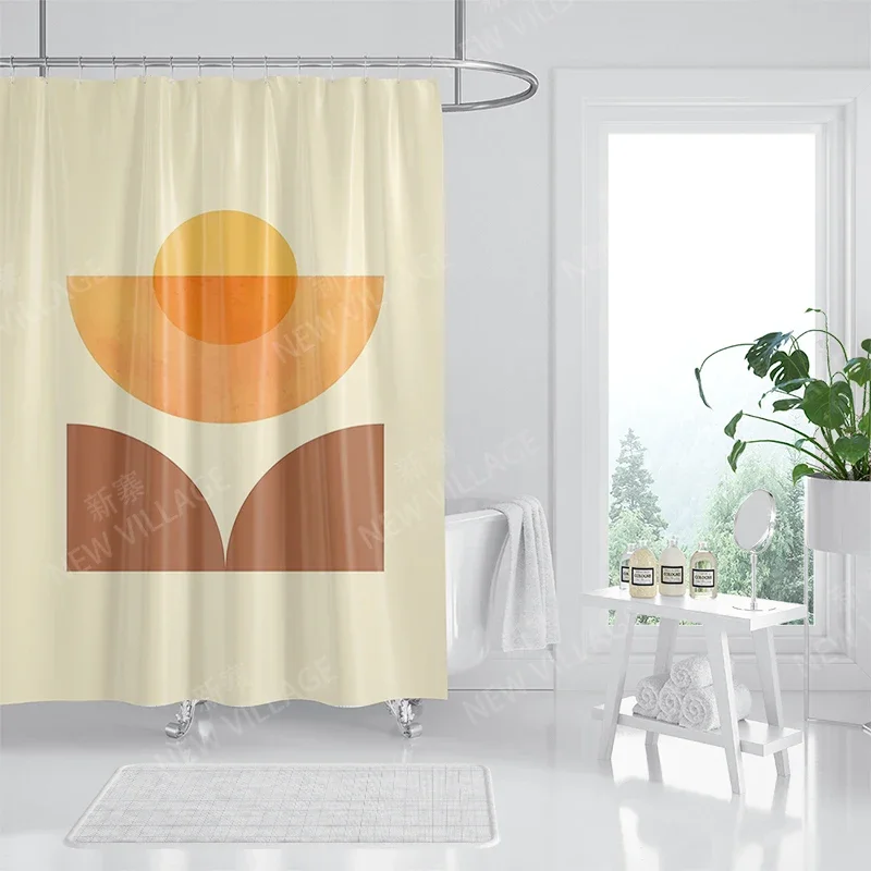 home shower curtains for bathroom Morandi lines and flowers waterproof fabric bathroom Curtains modern shower curtain 180x200