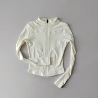 Outdoor Sports Long Sleeved Women Slim Yoga Clothes Quick Dry Zipper Cardigan Stand Up Collar Jacket Running Fitness Jacket Top 3