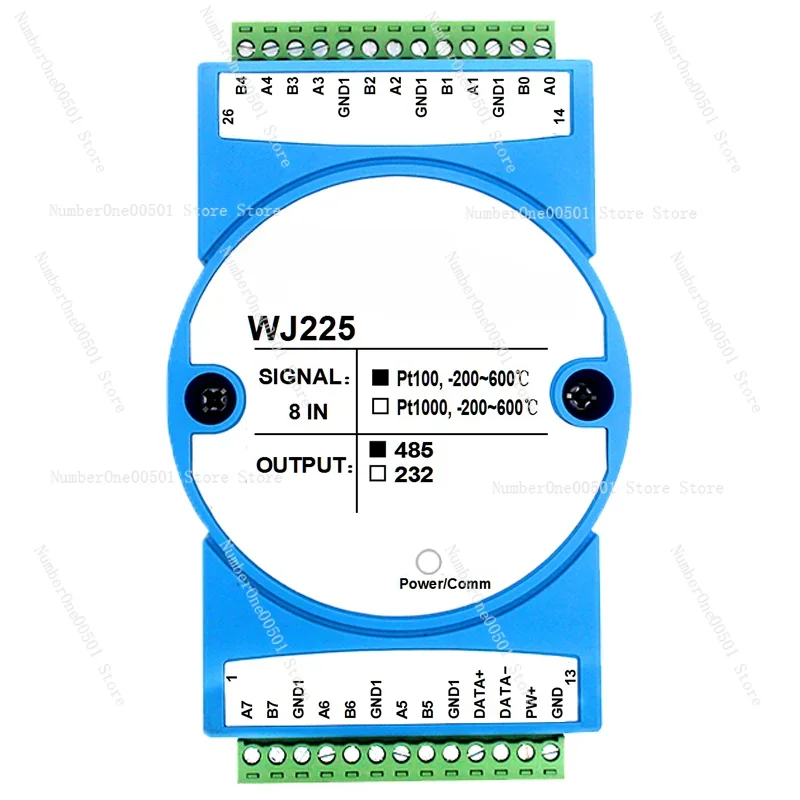 

Wj225 Weijunrui 8-Channel PT100 to RS485/232 Resistance Temperature Temperature Data Acquisition Module Pt1000