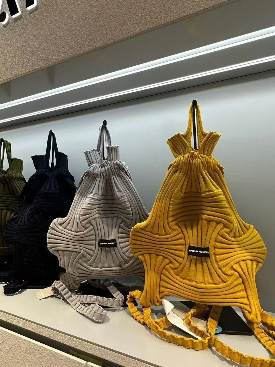 

Butterfly Detail Knit Backpack - Spacious Drawstring Shoulder Bag for Women, Boho Chic