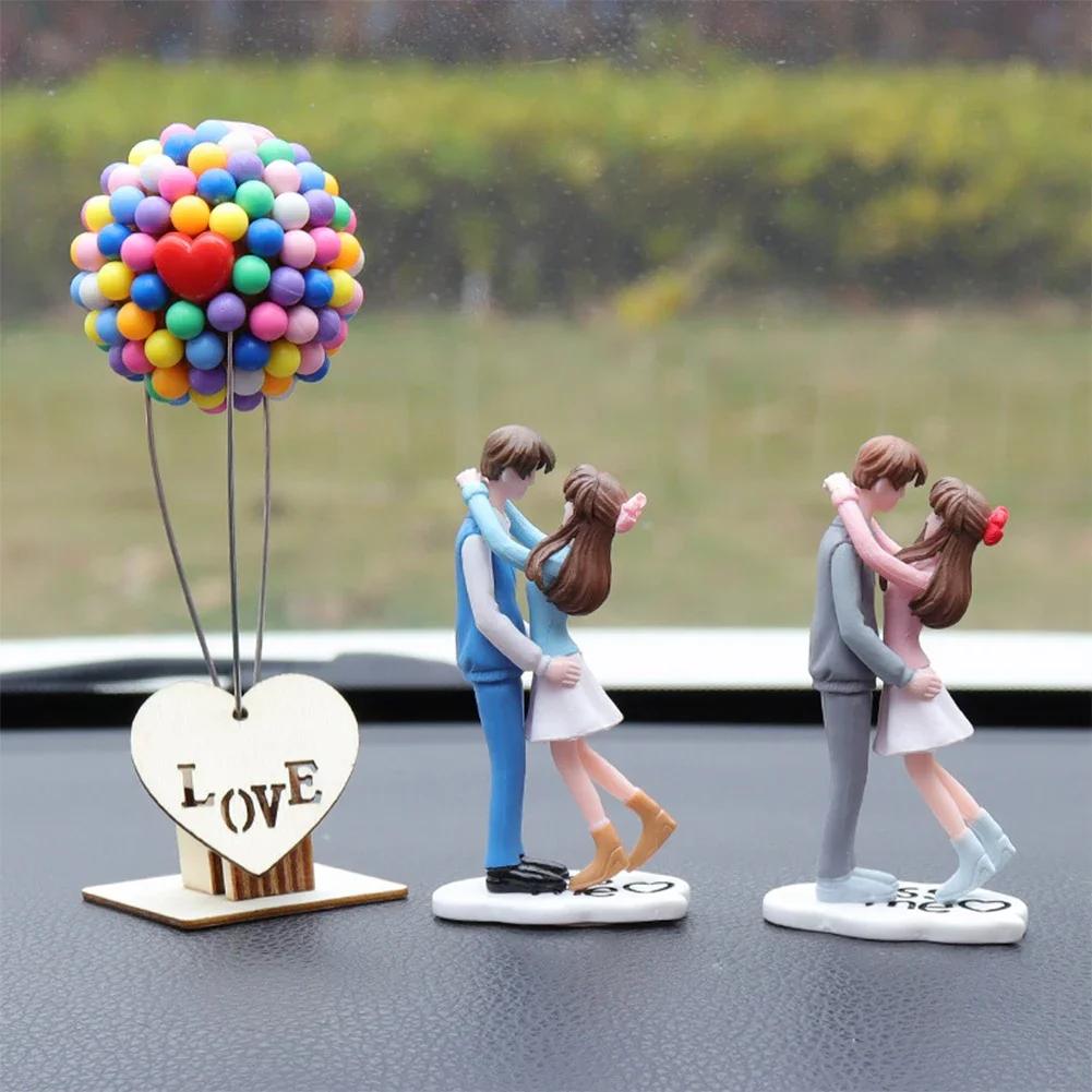 Car Interior Ornament Mini Romanic Sweety Lover Couple Figurines Ornament Fairy Garden Resin Crafts Gift Valentine's Day Gift