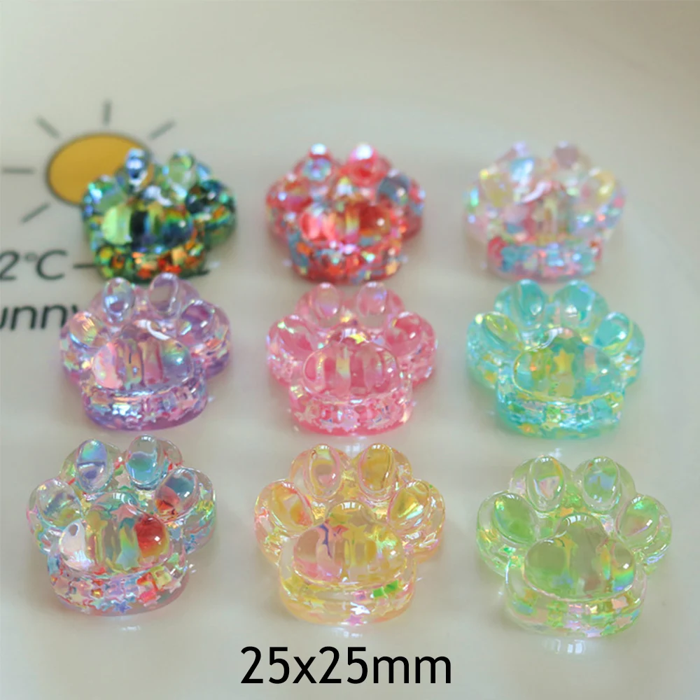 10PCS Transparent Cat Claw Series Miniature Flat Back Resin Cabochons For Hairpin Scrapbooking DIY Home Decor Craft Accessories