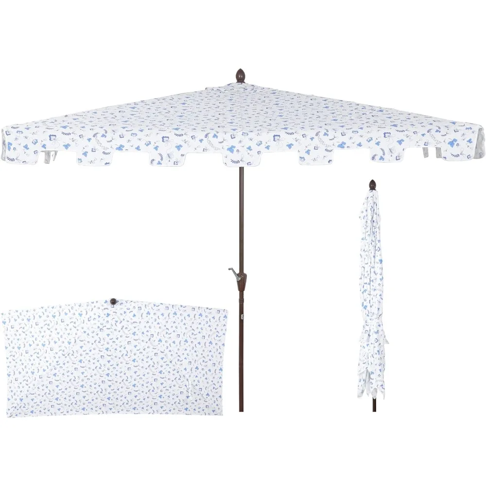 

1200F Sidney 9 ft. Classic MidCentury Rectangular Half Market Patio Umbrella with Crank