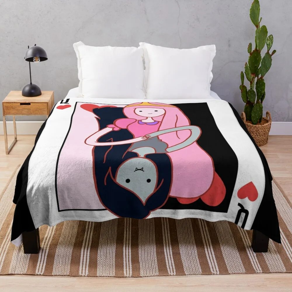 Princess Bubblegum and Marceline Queen of Hearts Throw Blanket