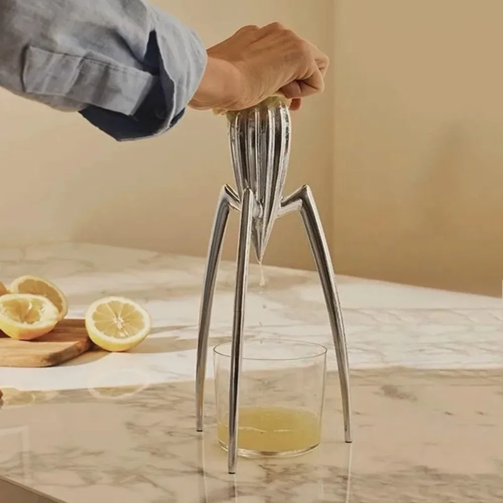 Exprimidor Manual Metal con Forma Pulpo, Superficie Electrochapada, Exprimidor Limones Portátil, Decorativo para Cocina y Esc