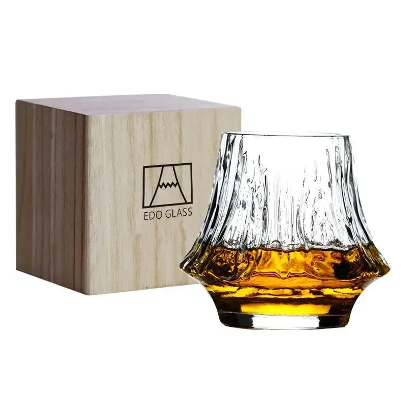 Limited Art Handmade Flame Mt. Fuji Cup Whiskey Shot Glass Edo Cup Japanese Simple Design Ins Style