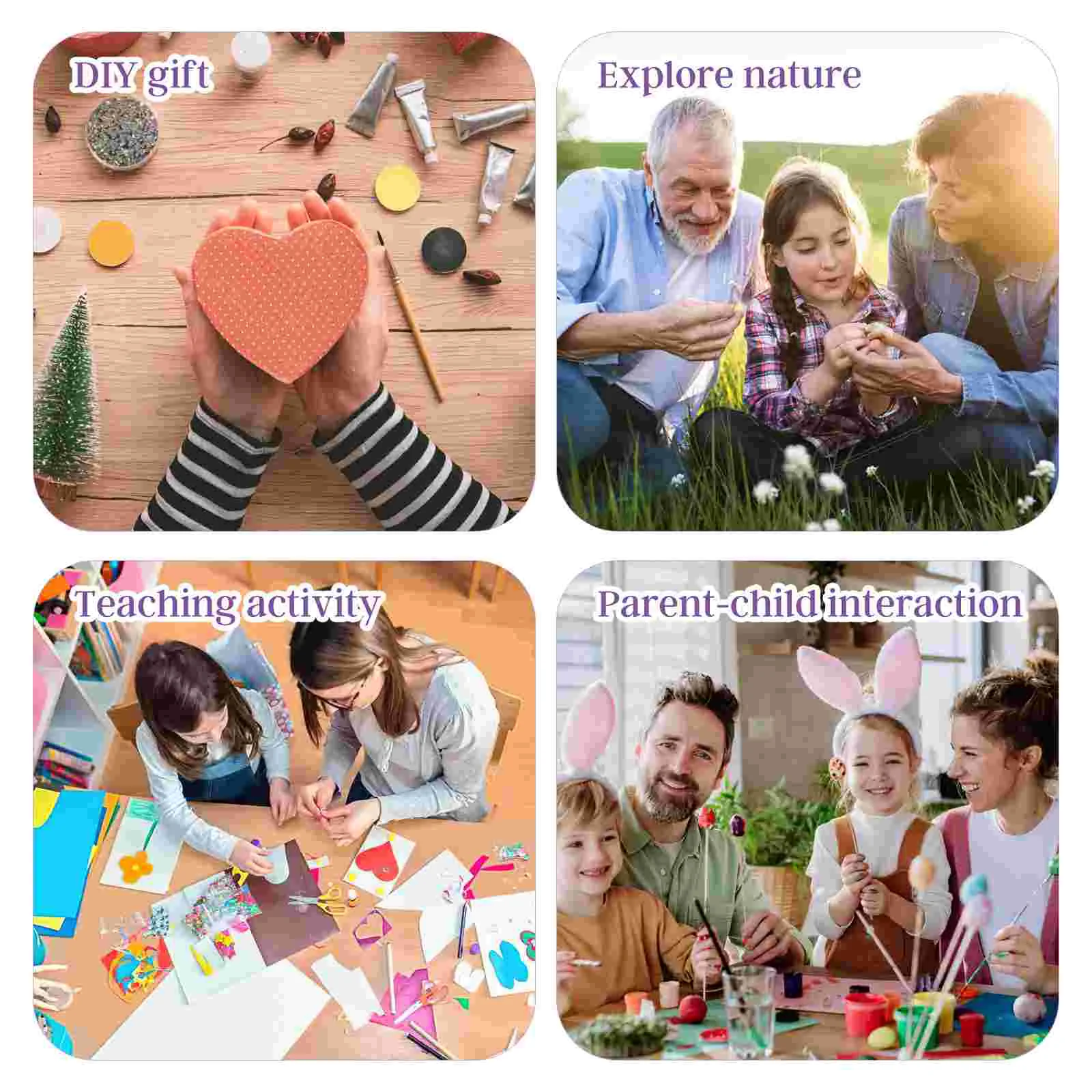 4 Pcs Diy Kaleidoscope Kit Educational Toy Homemade Vision Tube Paper Cylinder Making Materials Science Experiment Tools