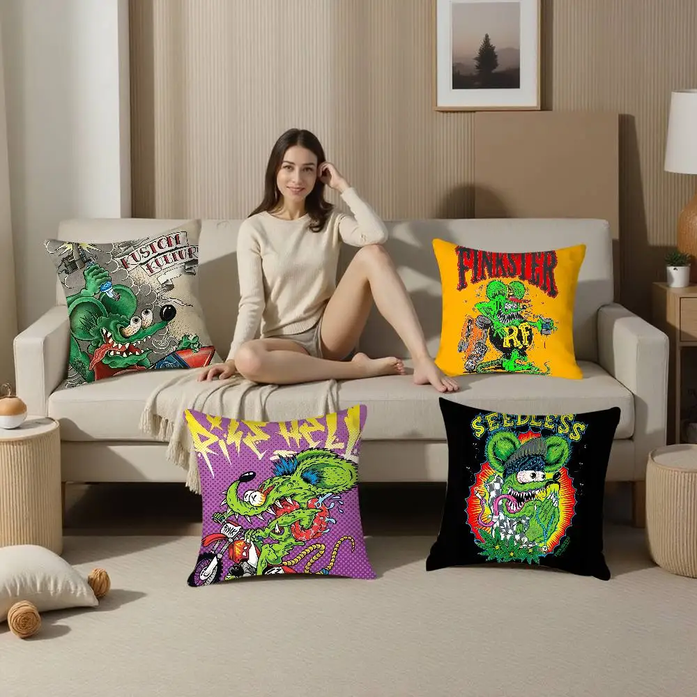 R-Rat finkS choppers Pillow Case Plush Fabric Soft  Pillowcase Double Sided Print Cushion Cover Household Gifts