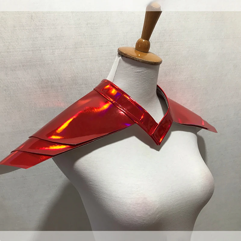 Chaleco rojo con hombros voladores, accesorios para disfraz de escenario, traje de baile Drag Queen Gogo, fiesta de adultos, espectáculo, ropa Rave VDL3883