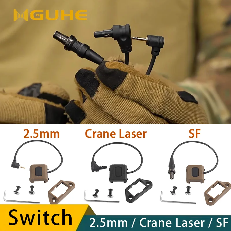 

Tactical Flashlight Pressure Switch,AXON Tactical Light Switch,Hunting Scout Flashlight Laser button, SF/2.5mm/Crane Laser