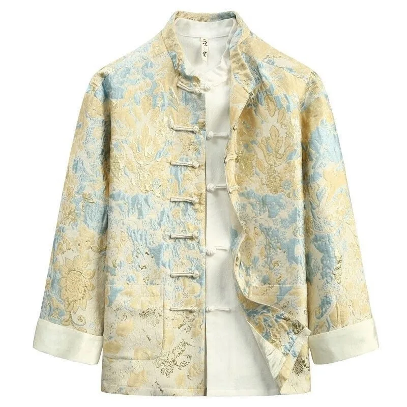 Xiangyun Silk High-end Tang Suit Shirt Ethnic Long Sleeve Chinese Style Spring and Autumn Top