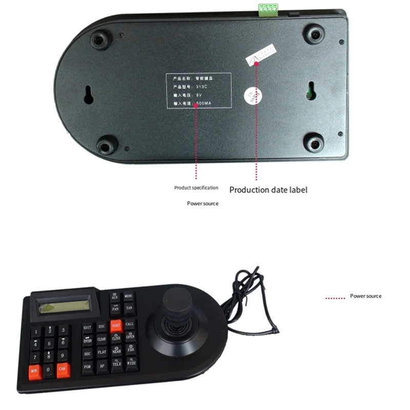 Imagem -03 - Teclado Ptz Joystick Ptz Controlador de Zoom Pan Tilt para Cctv Analógico Câmeras Ptz Dome Teclado de Controle Rs485 Plug ue