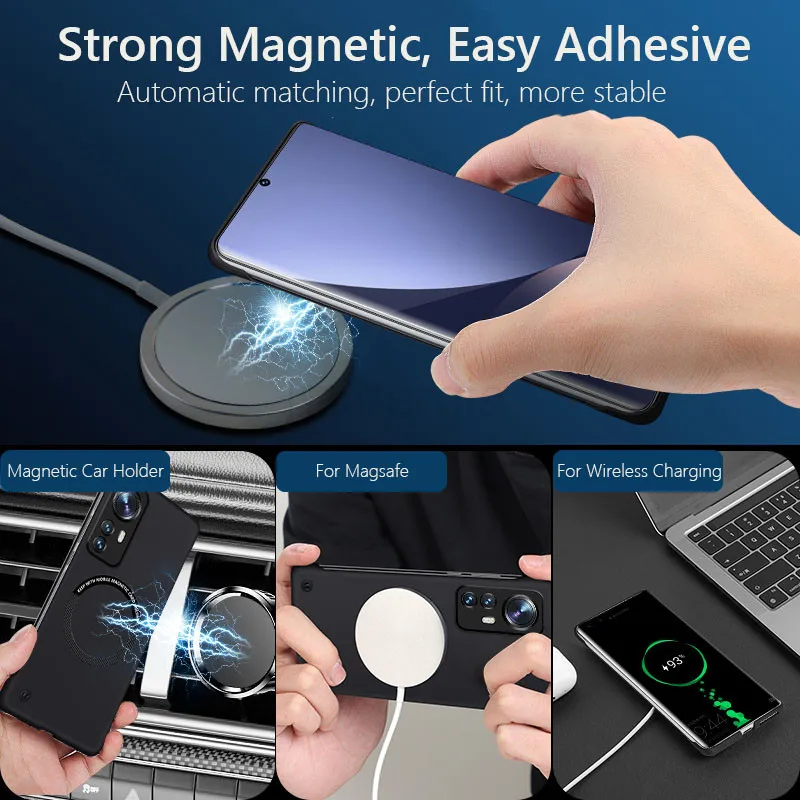 Frameless Magnetic For Magsafe Slim Case For Xiaomi 12 Pro 12X 12S Pro Xiaomi12 Xiaomi12X 5G Wireless Charging Hard Back Cover