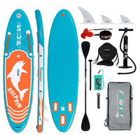 FunWater Stand Up Paddle Board Inflatable Paddling Board Surfboard Surf Sup Board Non-Slip Water Sport Paddle Board 320*84*15CM