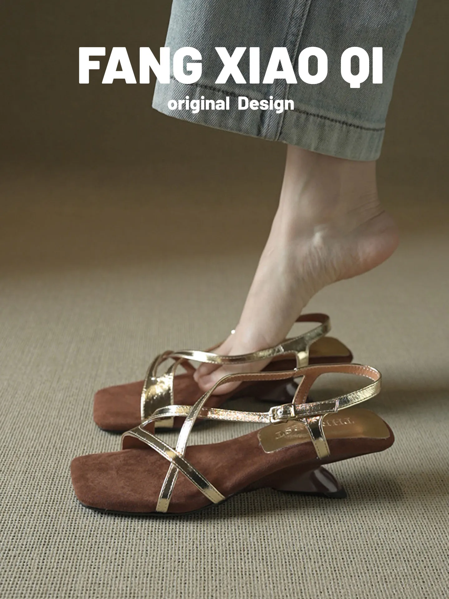 beautiful-retro-leather-sandals-women's-summer-ankle-strap-high-heels-roman-style-low-cut-breathable-fashionable-ladies-shoes