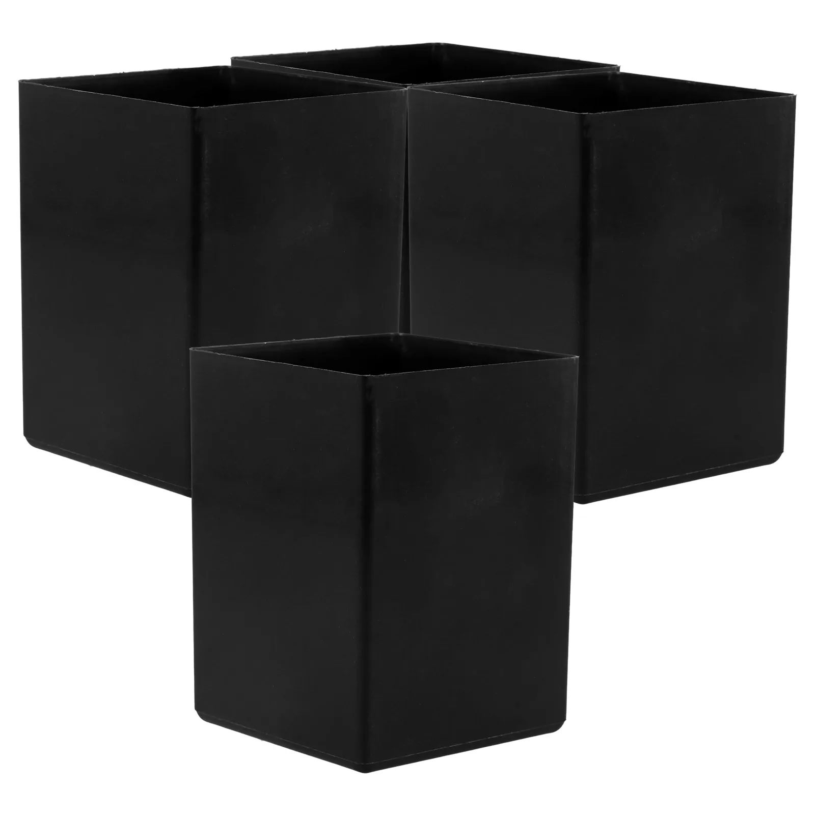 4 квадратных чашки для туалетной щетки, черные, 78x78x107 мм, пластиковое основание, аксессуары для ванной комнаты, держатели для инструментов для чистки дома и отеля, легкое обслуживание
