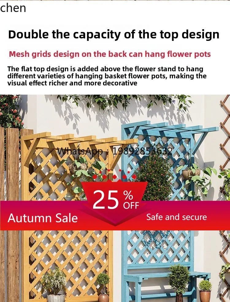 

flower stand stepped floor type solid wood mesh flower pot stand fairy garden miniatures