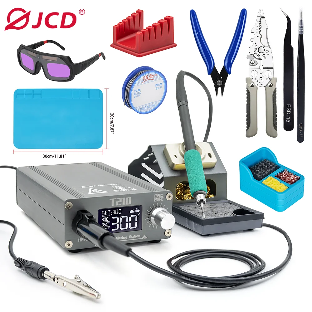 JCD T210 Smart Soldering Station Digital Welding Equipment C210 Tip Mobile Phone PCB Repair Tools for Electronics