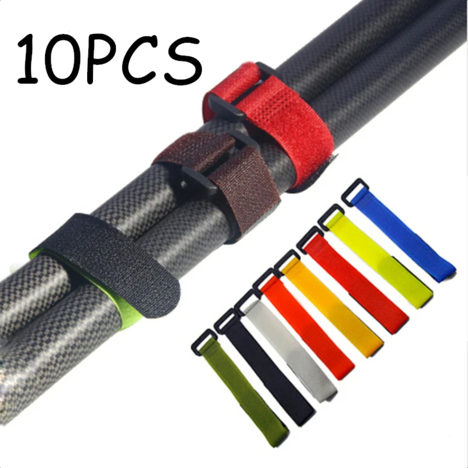 SXHWC Sturdy and Durable Set of 10 Long-lasting Strapping Bands for Outdoor Fishing Rods - Reliable Tie Holder Straps with Faste