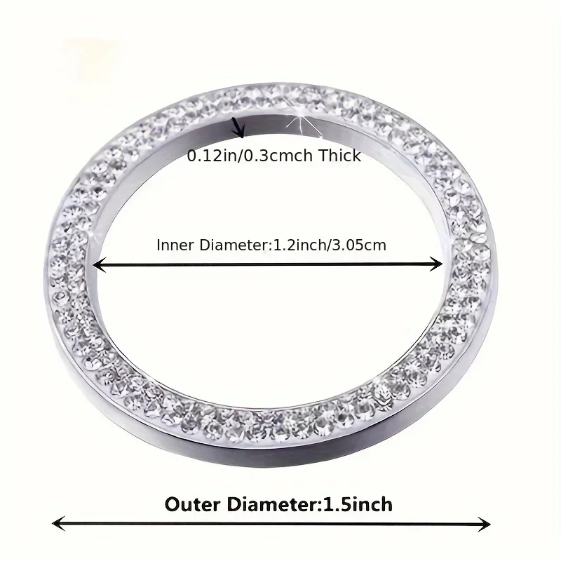 1-teiliger Auto-Bling-Motor-Startring-Aufkleber, Auto-Startknopf-Abdeckung mit einer Schlüssel, Schlüssel-Zündknopf-Bling-Ring – Detail 4