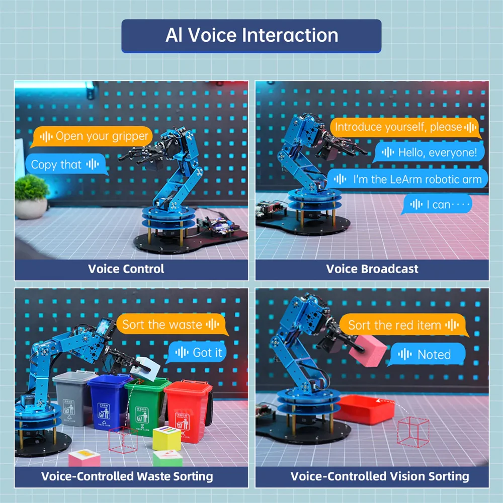Hiwonder 6 DOF Robot Arm LeArm Visual Speech Manipulator Mechanical Arm STM32/51/ESP32 Open Source Program Robot