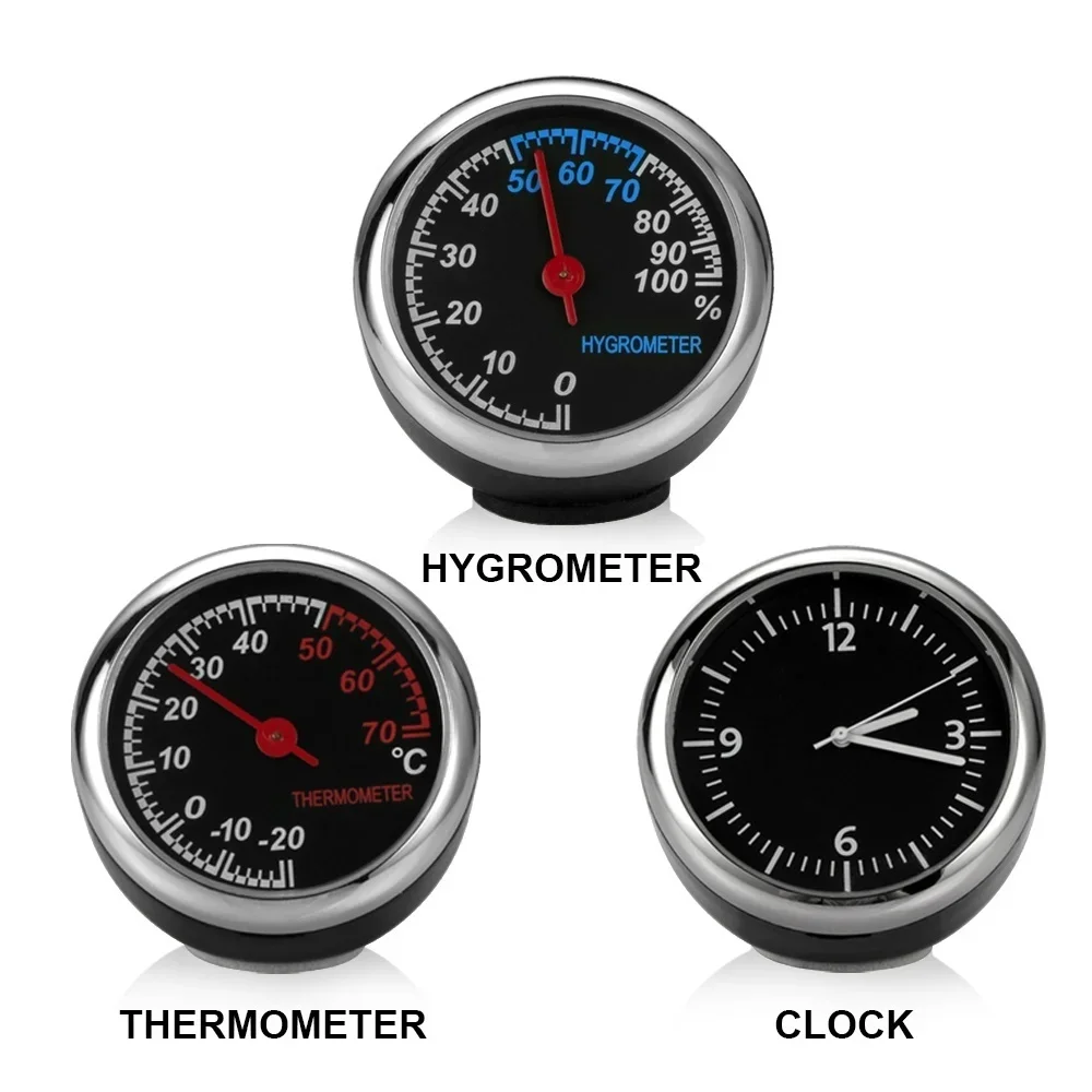 Mini Car Automobile Digital Clock Auto Watch Automotive Thermometer Hygrometer Decor Suitable Inside The Vehicle Ornament Clock