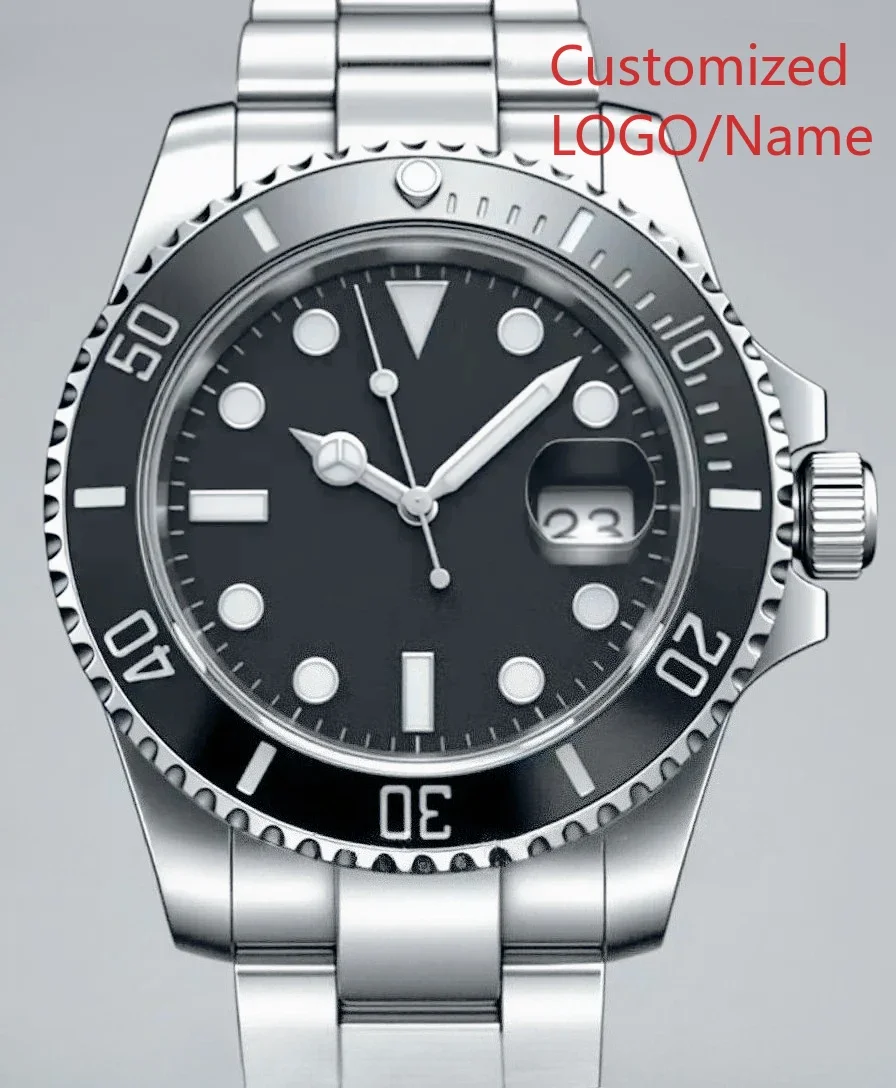 A989 Store Customized Watch 41mm Sport Men's Automatic Mechanical Watch 904L Stainless Steel Black Blue Ceramic