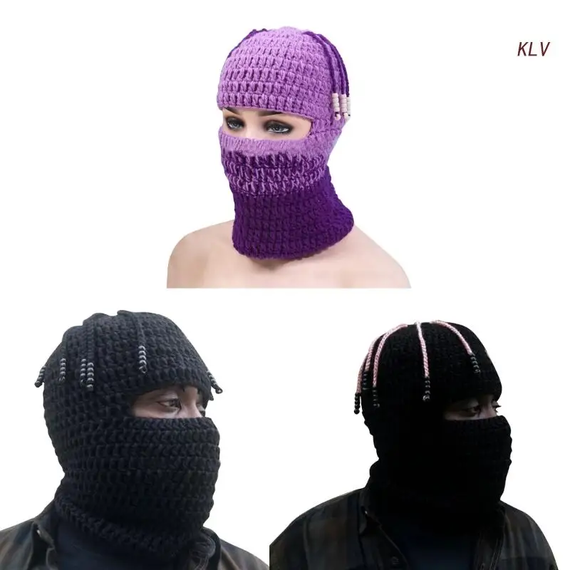 

Knit Balaclavas Winter Balaclavas SkiMask Knitted Beanies Hat Dreadlocks Ski Balaclavas Cycling Balaclavas Hooded Hat