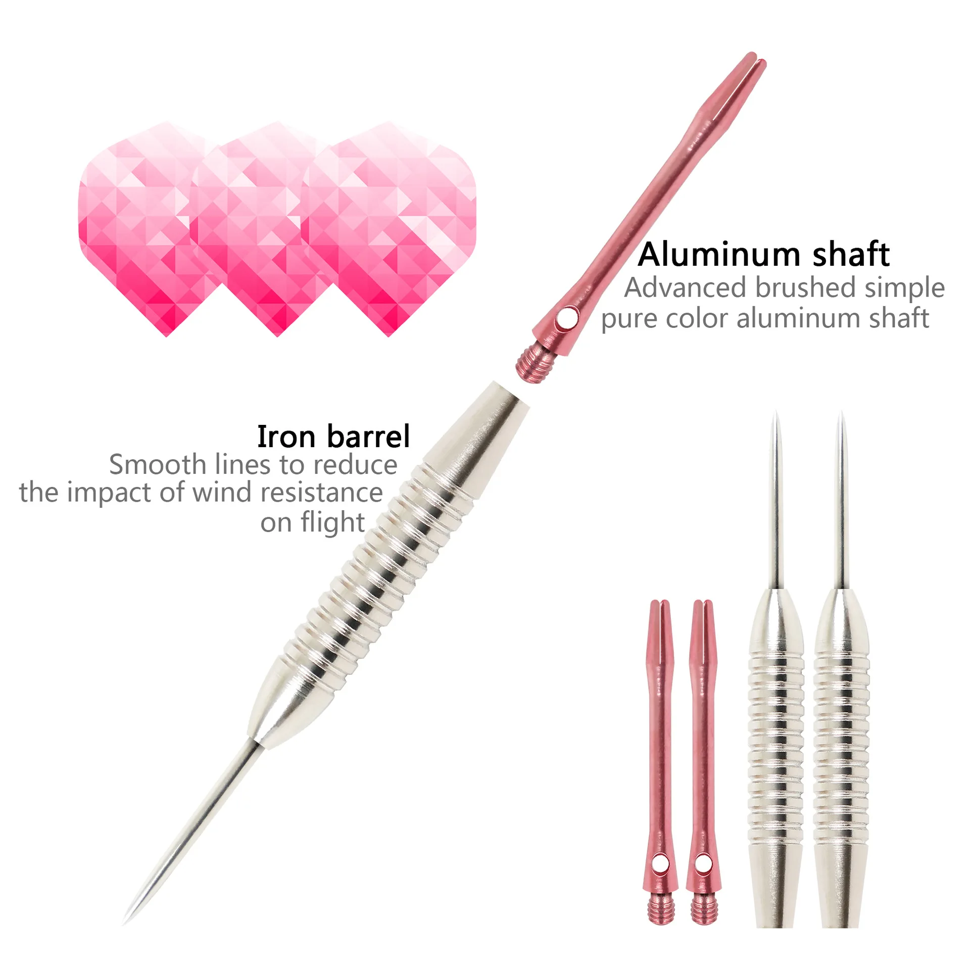 3pcs Steel Tip Darts 24g Metal Tip Darts Set Suitable for Home, Bar and Entertainment Venues Indoor Competition Darts