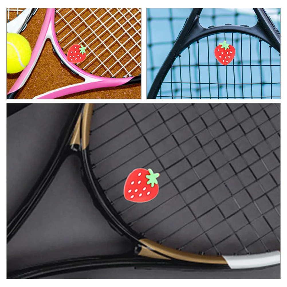 

8Pcs Strawberry Shape Silicone Tennis Dampeners Shock Absorber Vibration Dampening Supplies Small Lightweight Unique Tennis