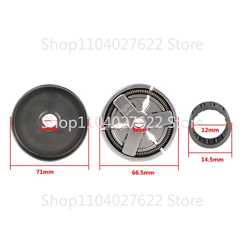 1Set Chain Saw Disc Clutches Clutch Drum+Clutch Cover+Needle Bearing For 45cc 52cc 58cc Chainsaw Replacement Parts