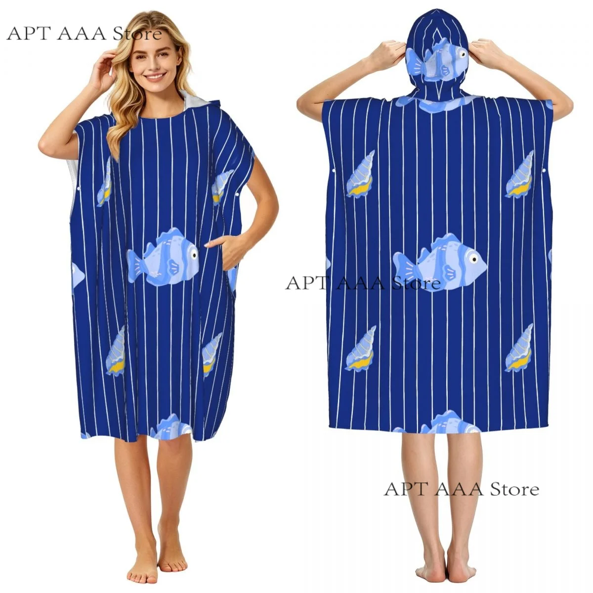 Quick-Drying Towel Seafood Microfibre Beach Towel with Hood Beach Blanket Bath Towels