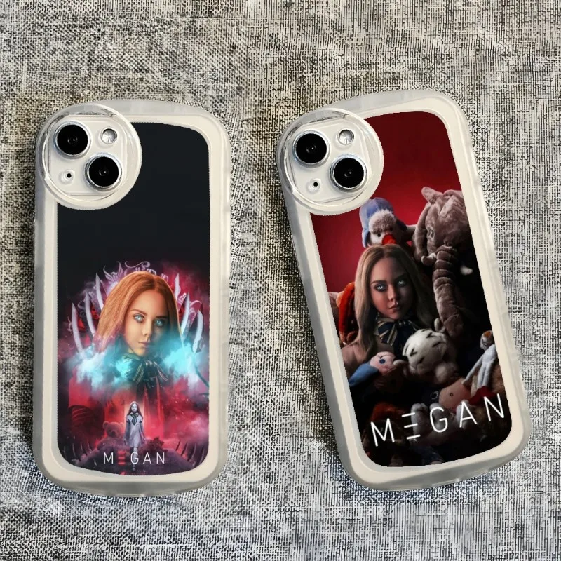 Movie MEGAN M3GAN Phone Case For Iphone 14 13 Pro 11 12 Max Mini X XR XS 8 7 Puls Transparent Shockproof Back Cover