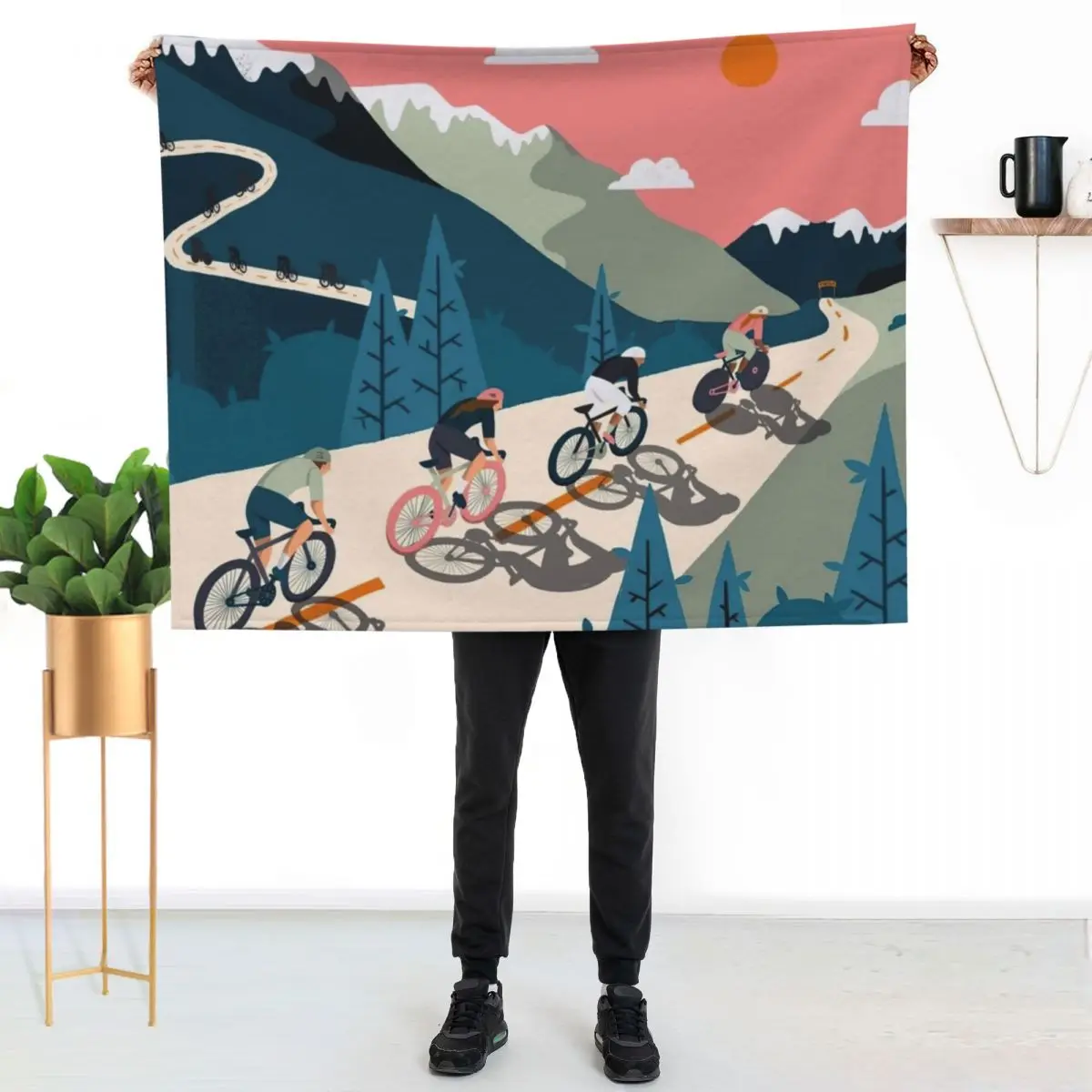 Cycling Race Vintage Art Throw Blanket Giant Sofa Soft Plaid Luxury Thicken valentine gift ideas Blankets