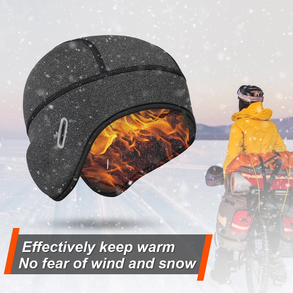 Winter Hats Thermal Windproof Running Sports Hat Soft Strecth Beanies Ear Warm Helmet Liner Hiking Cycling Ski Snowboard Cap Men