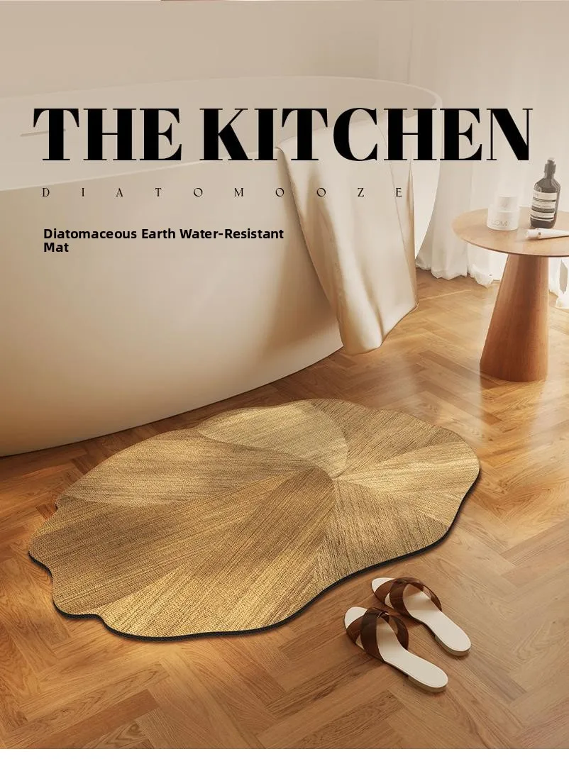 

Batoom Lotus Le aped Anti Slip Mat Qui Dry Wooden Sle Silicon Dendroid Absorbent Carpet Bathtub Floor Rug Home Use