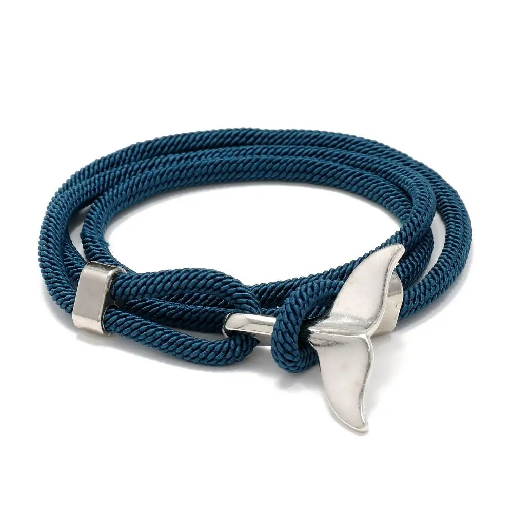 

Trendy Birthday Gift Ocean Series Couple Whale Tail Fashion Jewelry Korean Style Hand Strap Braided Rope Bracelet Men Bracelet
