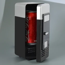 Refrigerador portátil con USB para coche, Mini refrigerador para latas de bebidas, calentador para portátil, PC, ordenador, Color negro y rojo, 2024