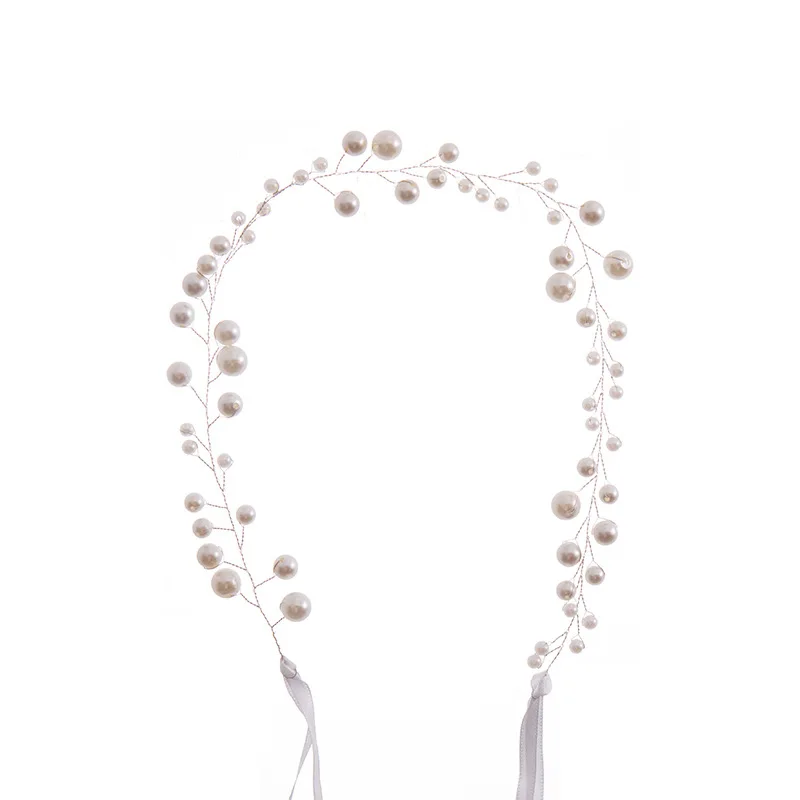 Bride Crown Hair Band Hairpin Get Married Headband Pure Handmade simulated pearl Hair Accessories Clips Tiara Wedding Trendy