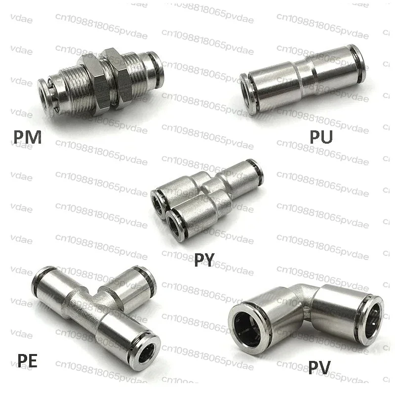 Tool Parts Pneumatic Air Hose Fitting PU PV PE PM PY Brass Metal Quick Coupling Nickel Plated High Pressure Tube Connector