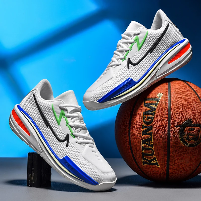 Fashionable and versatile casual basketball shoes with wear-resistant air cushions and rubber shock absorbers