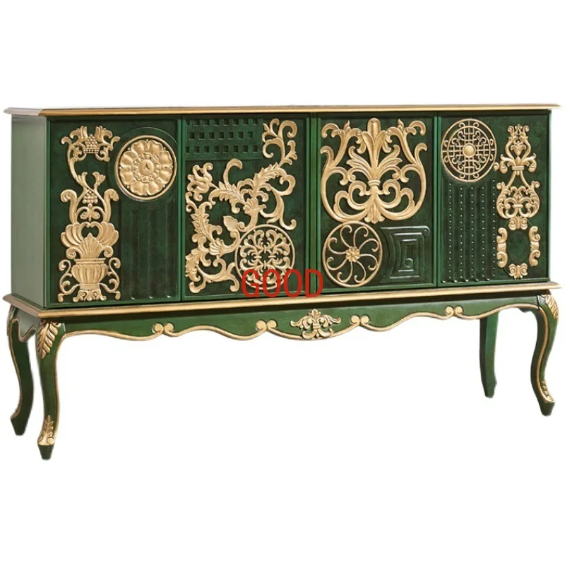 Golden Emerald American Sideboard Cabinet Solid Wood Multi-Functional French Locker